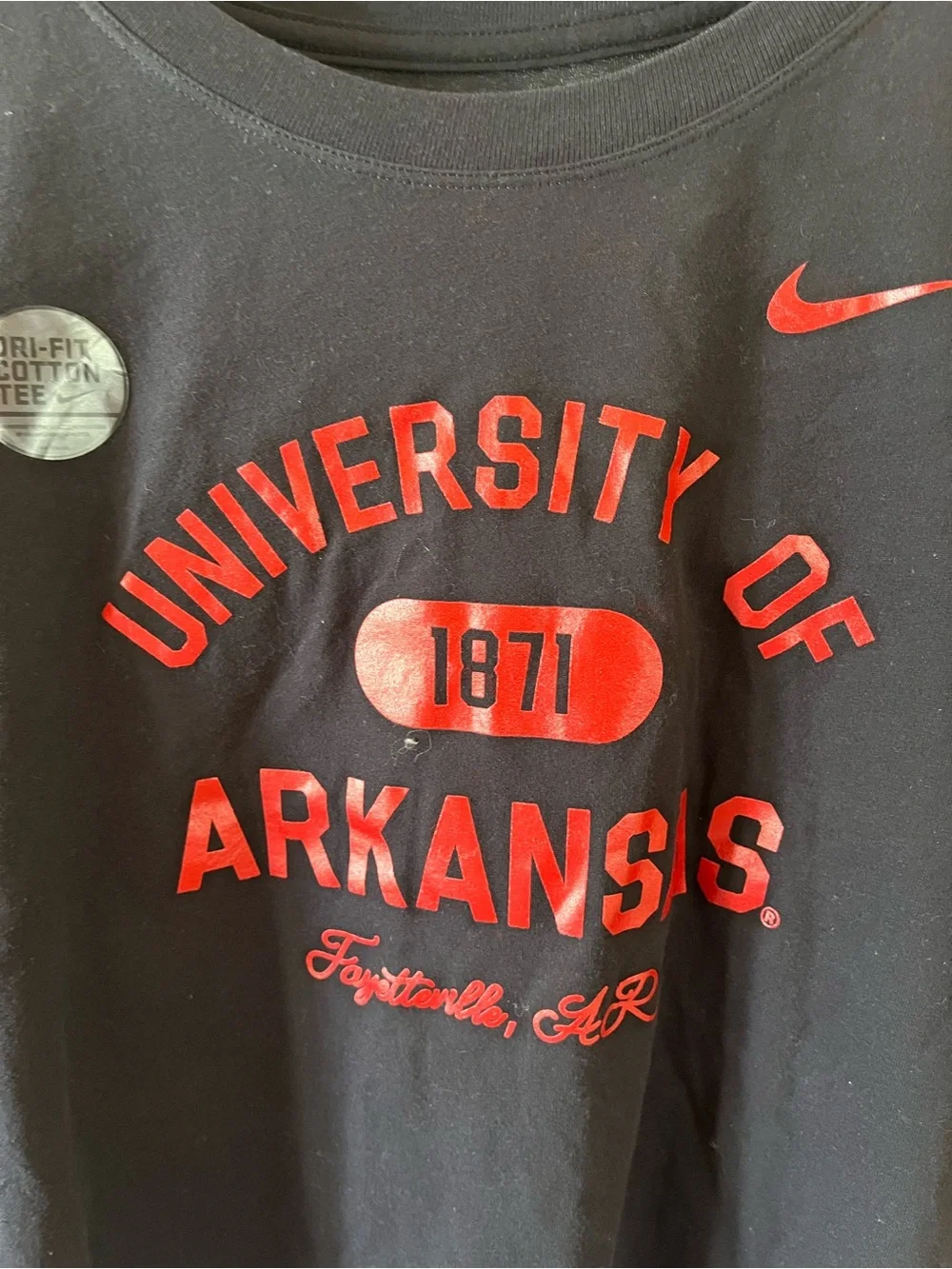 Nike Women's Arkansas Razorbacks Black Dri-FIT Cotton Crop T-Shirt